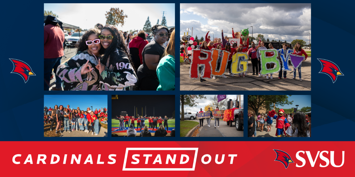 Collage of students at SVSU events